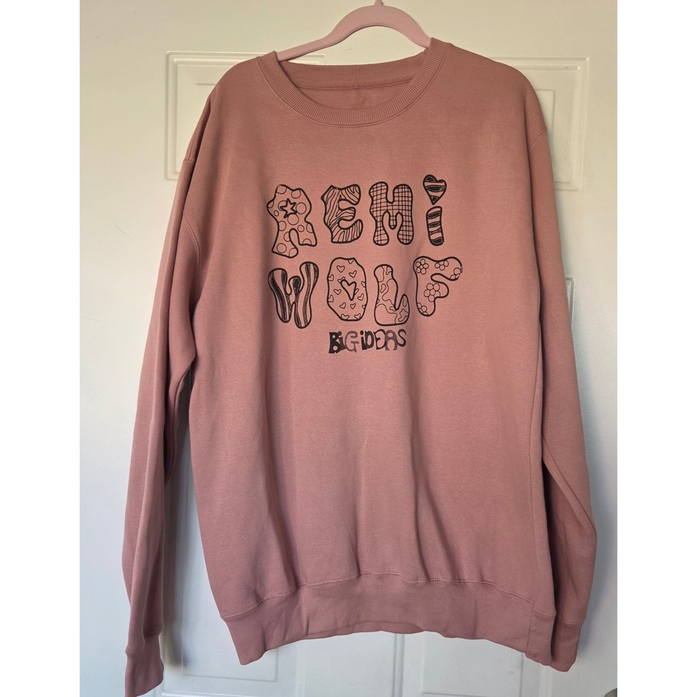 Remi Wolf Big Ideas Tour 2024 Pink Graphic Crewneck Sweatshirt XL